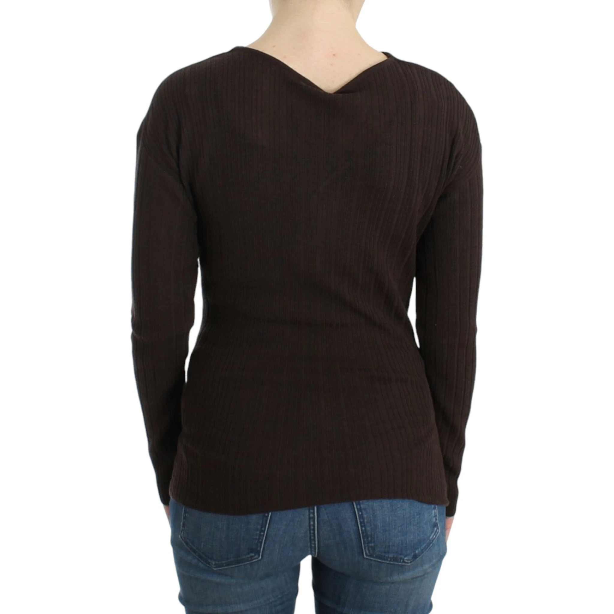 Brown knitted wool sweater