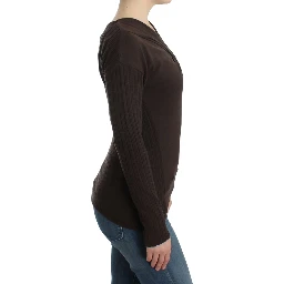 Brown knitted wool sweater