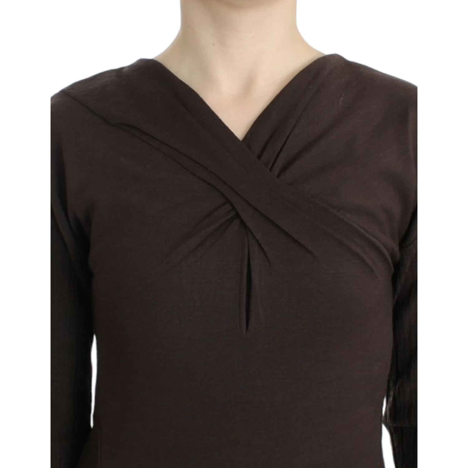 Brown knitted wool sweater