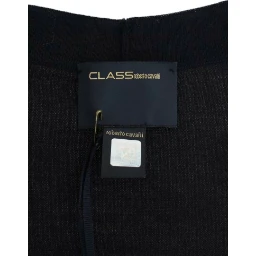 Blue cropped wool cardigan