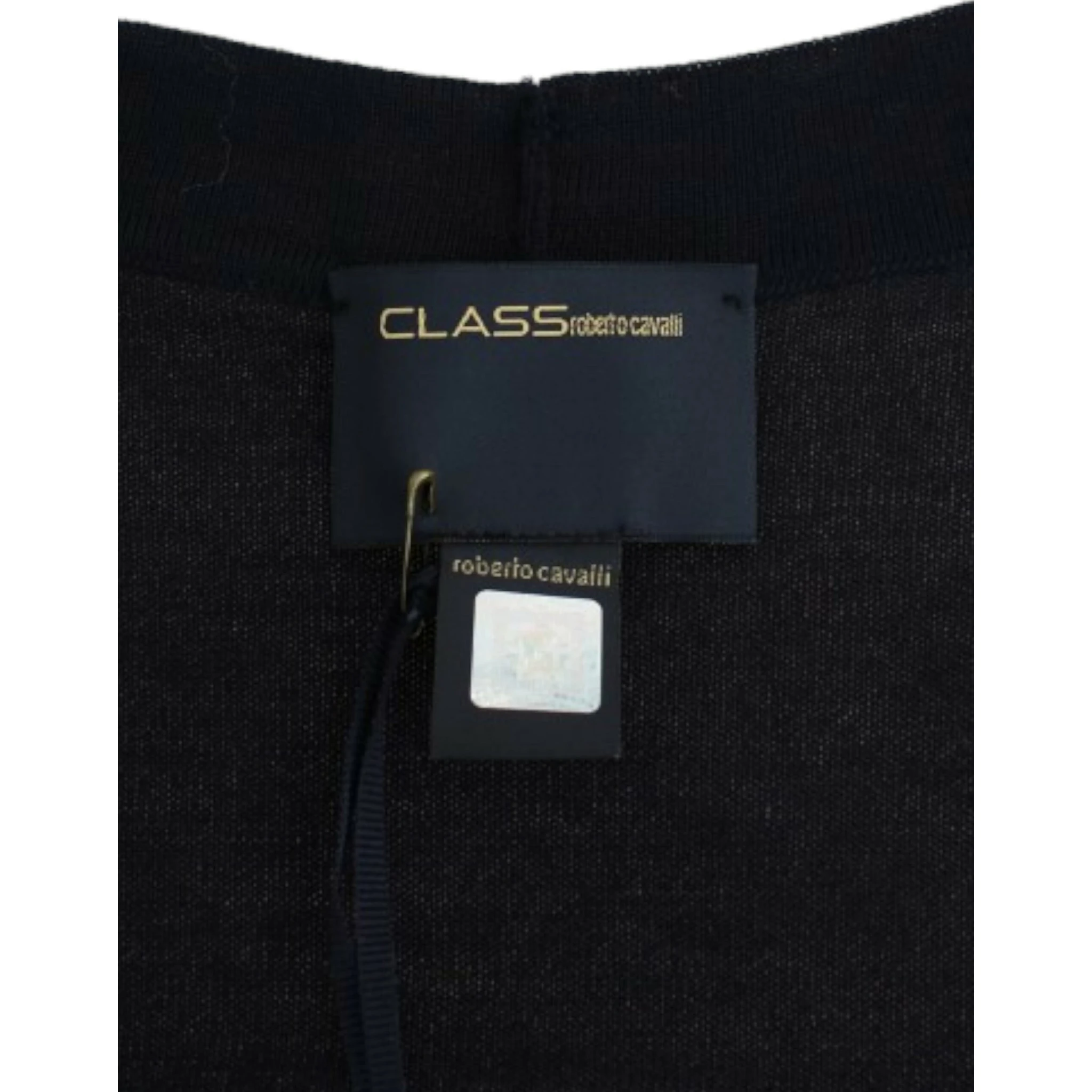 Blue cropped wool cardigan