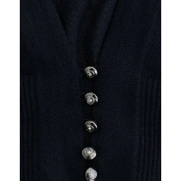 Blue cropped wool cardigan