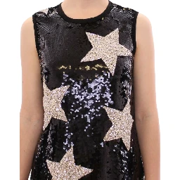 Masterpiece black crystal swarovski stars sheath dress