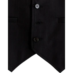 Black striped cotton casual vest