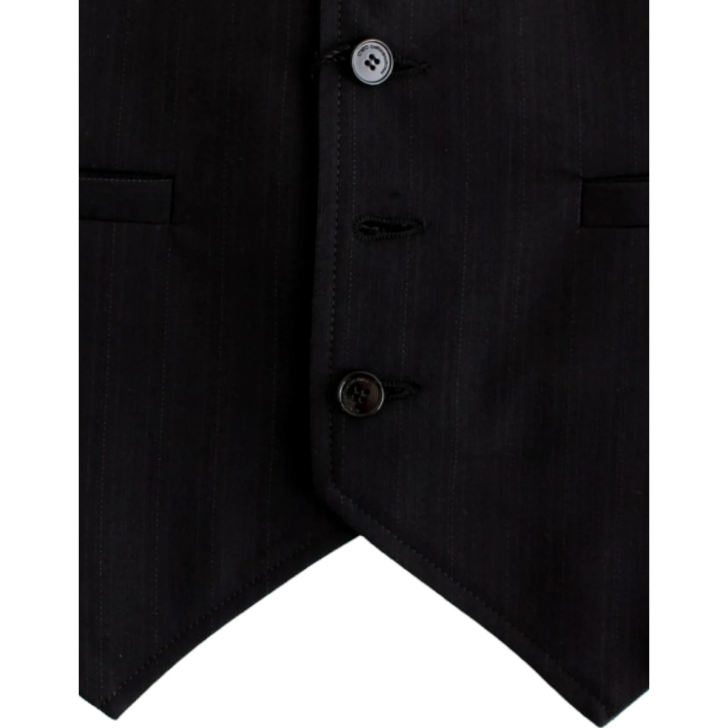 Black striped cotton casual vest