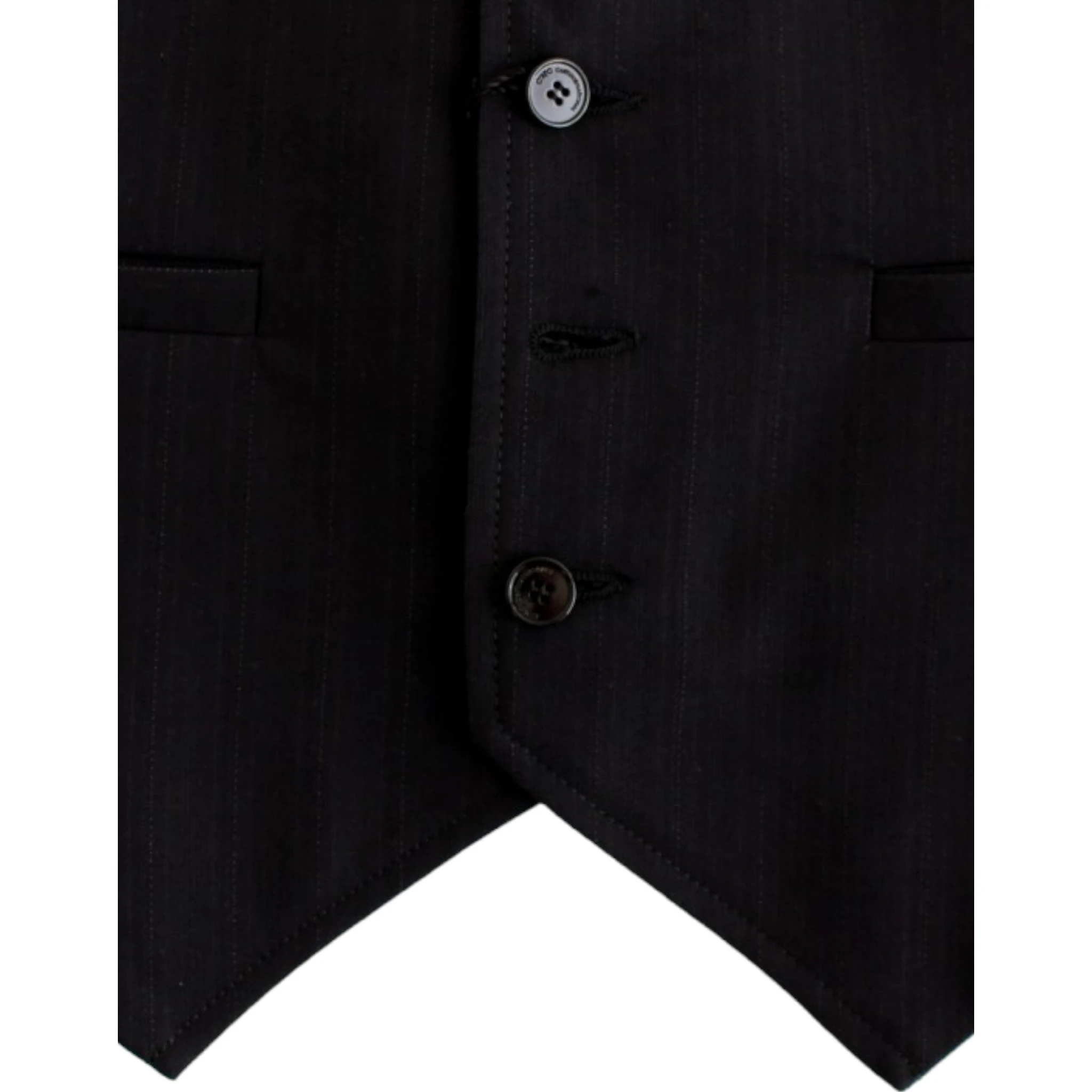 Black striped cotton casual vest