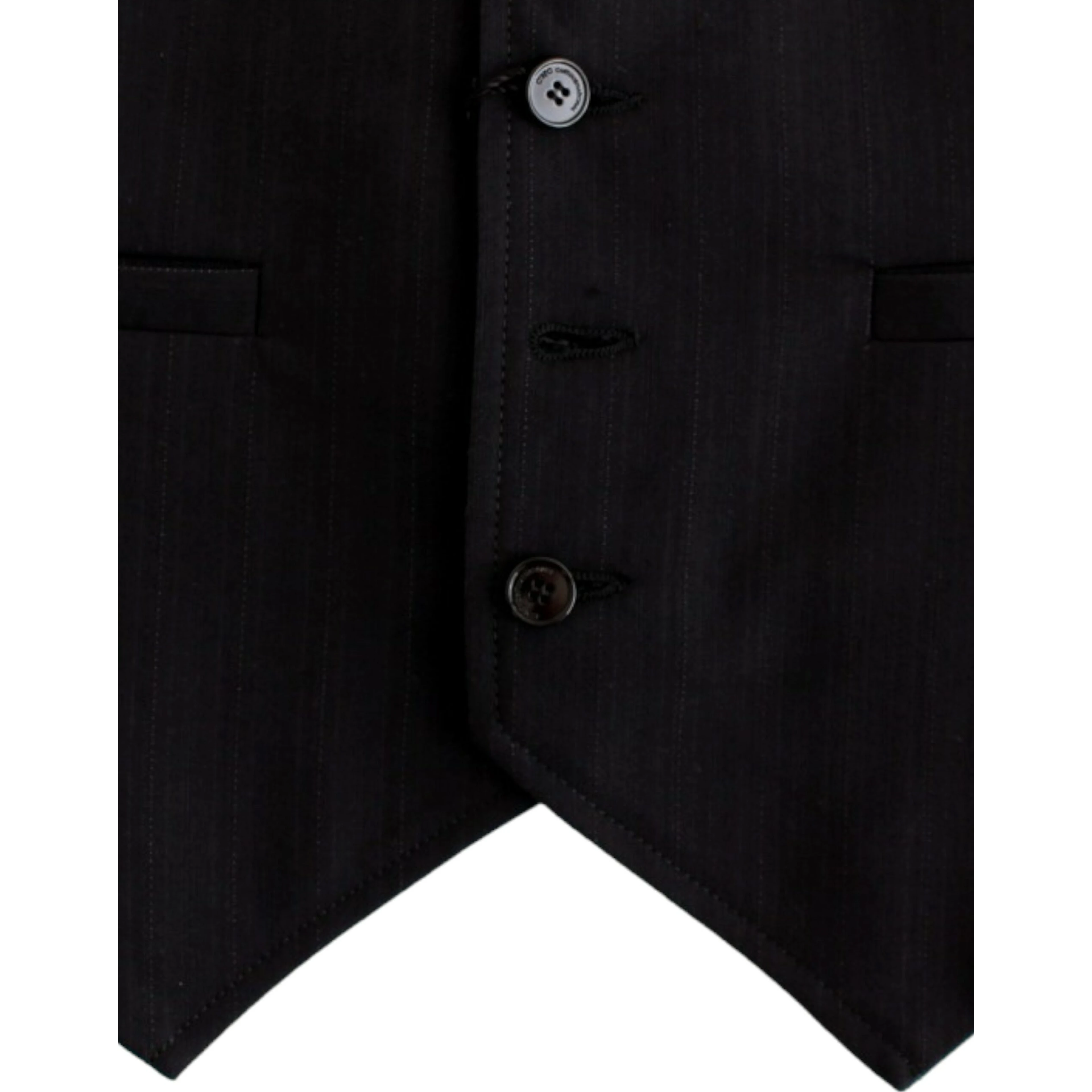 Black striped cotton casual vest