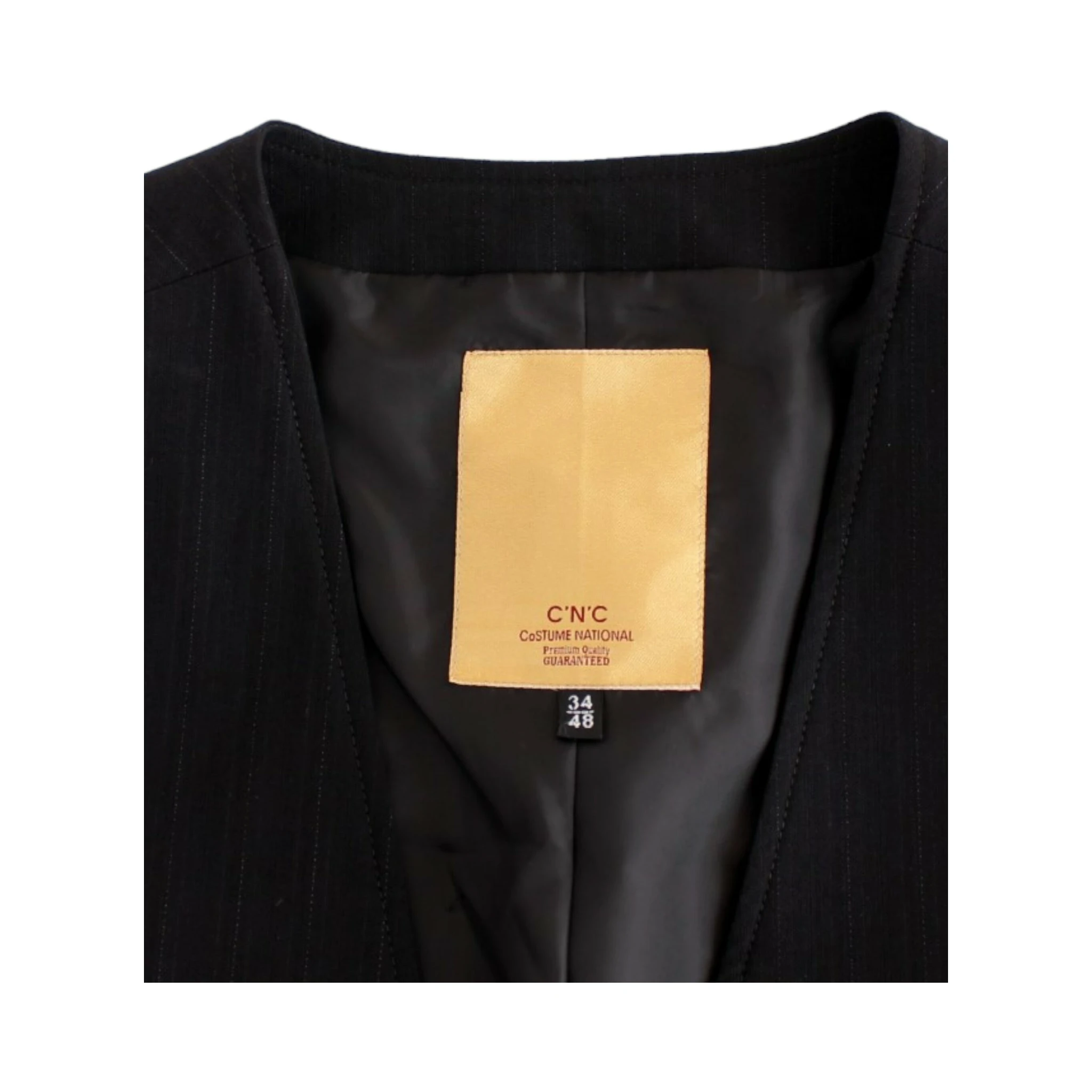 Black striped cotton casual vest