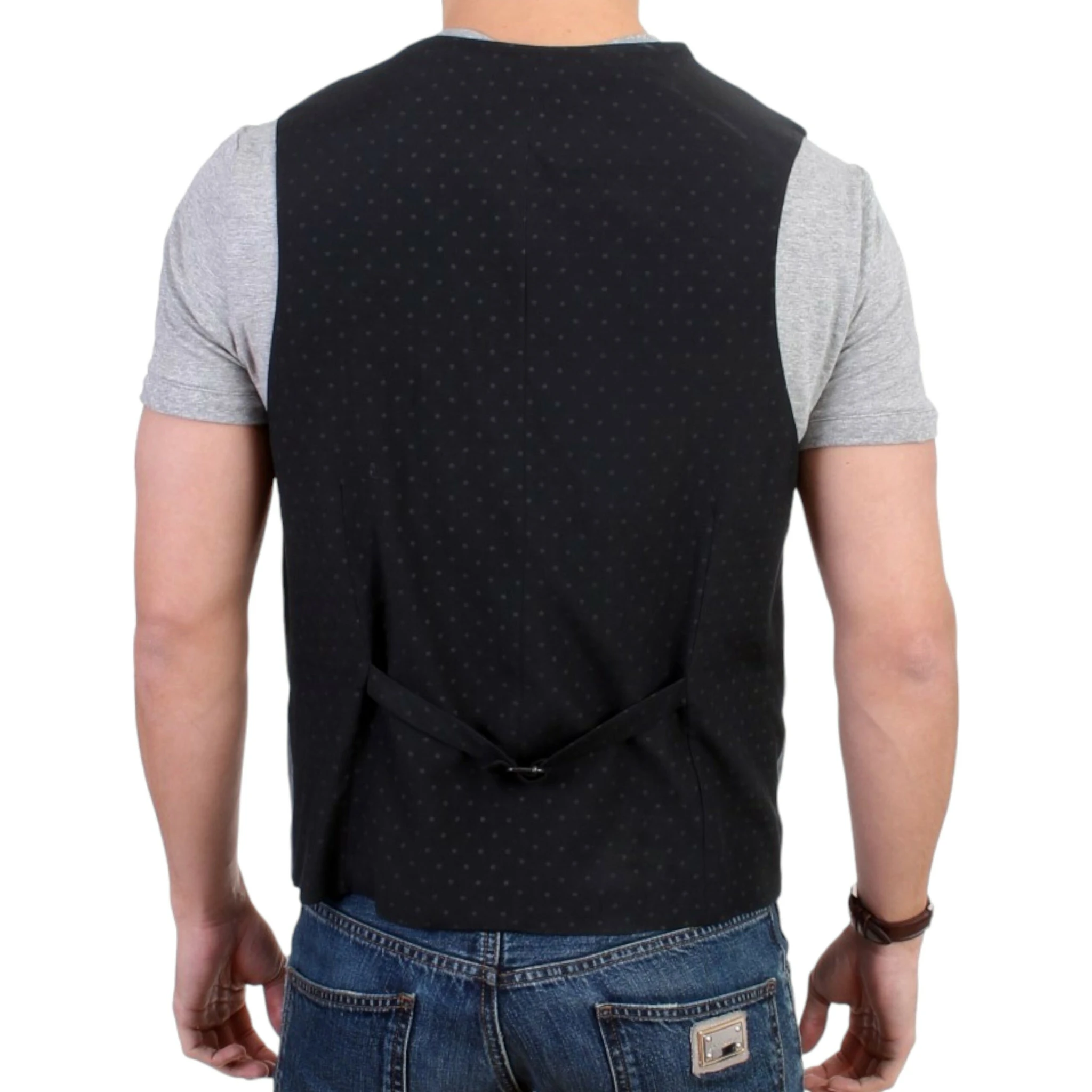 Gray cotton blend casual vest