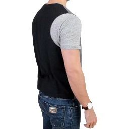 Gray cotton blend casual vest
