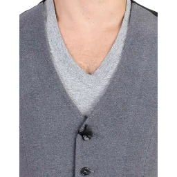 Gray cotton blend casual vest