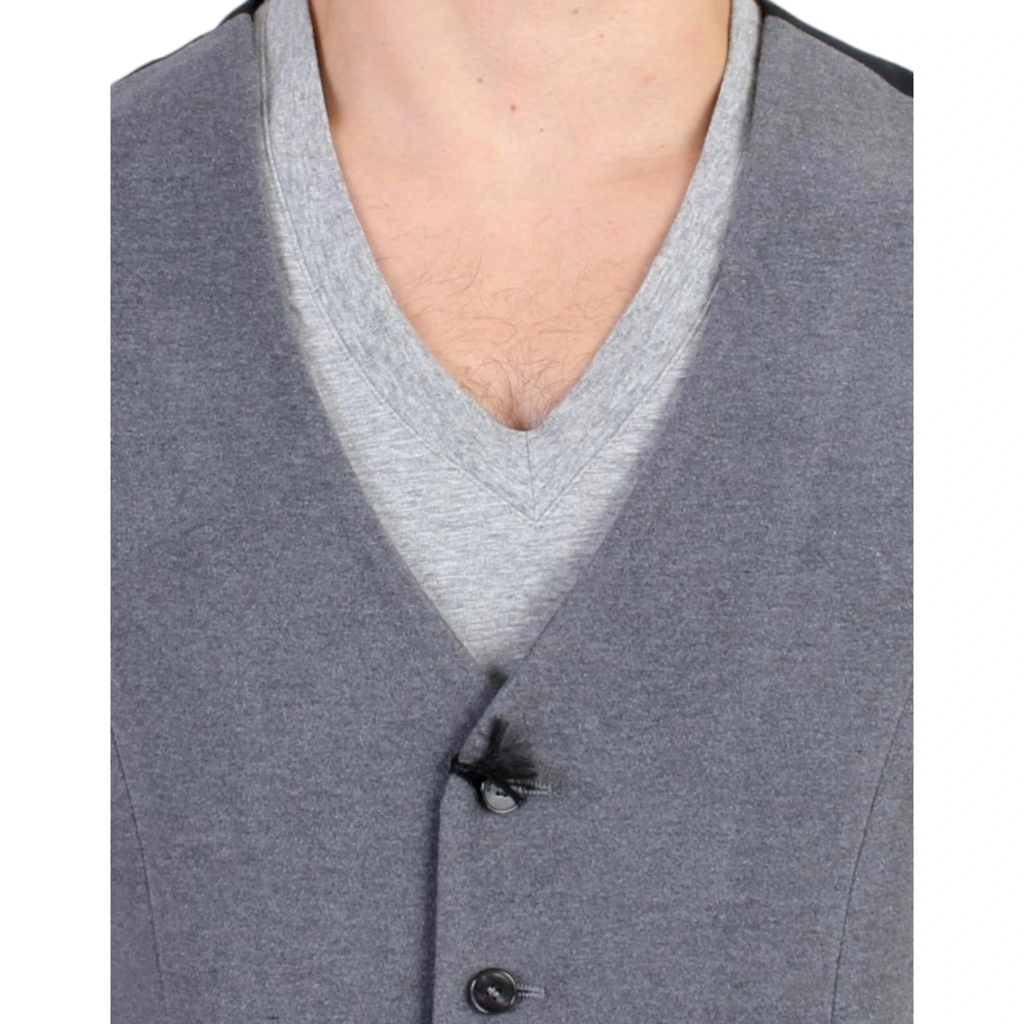 Gray cotton blend casual vest