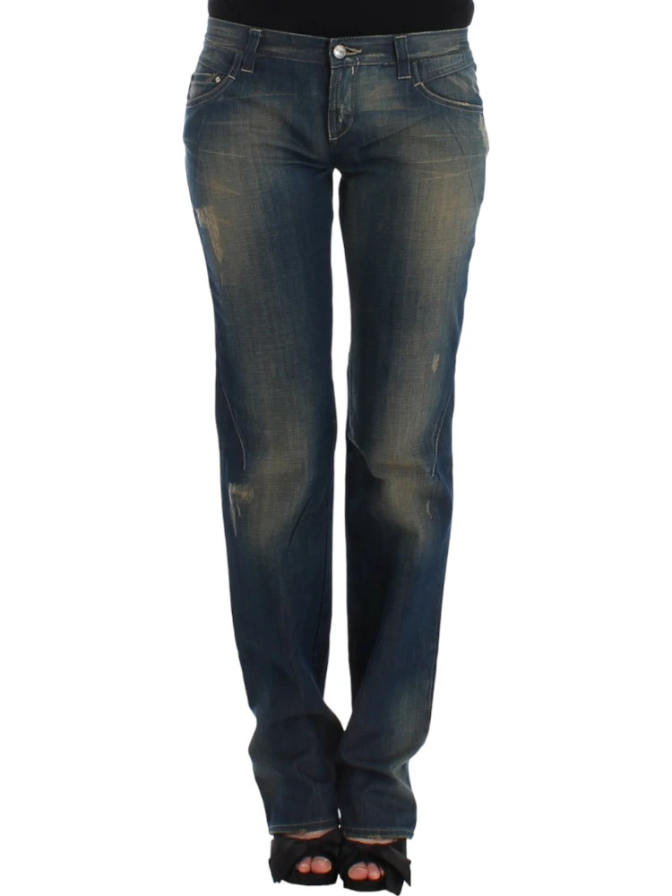Blue straight leg jeans