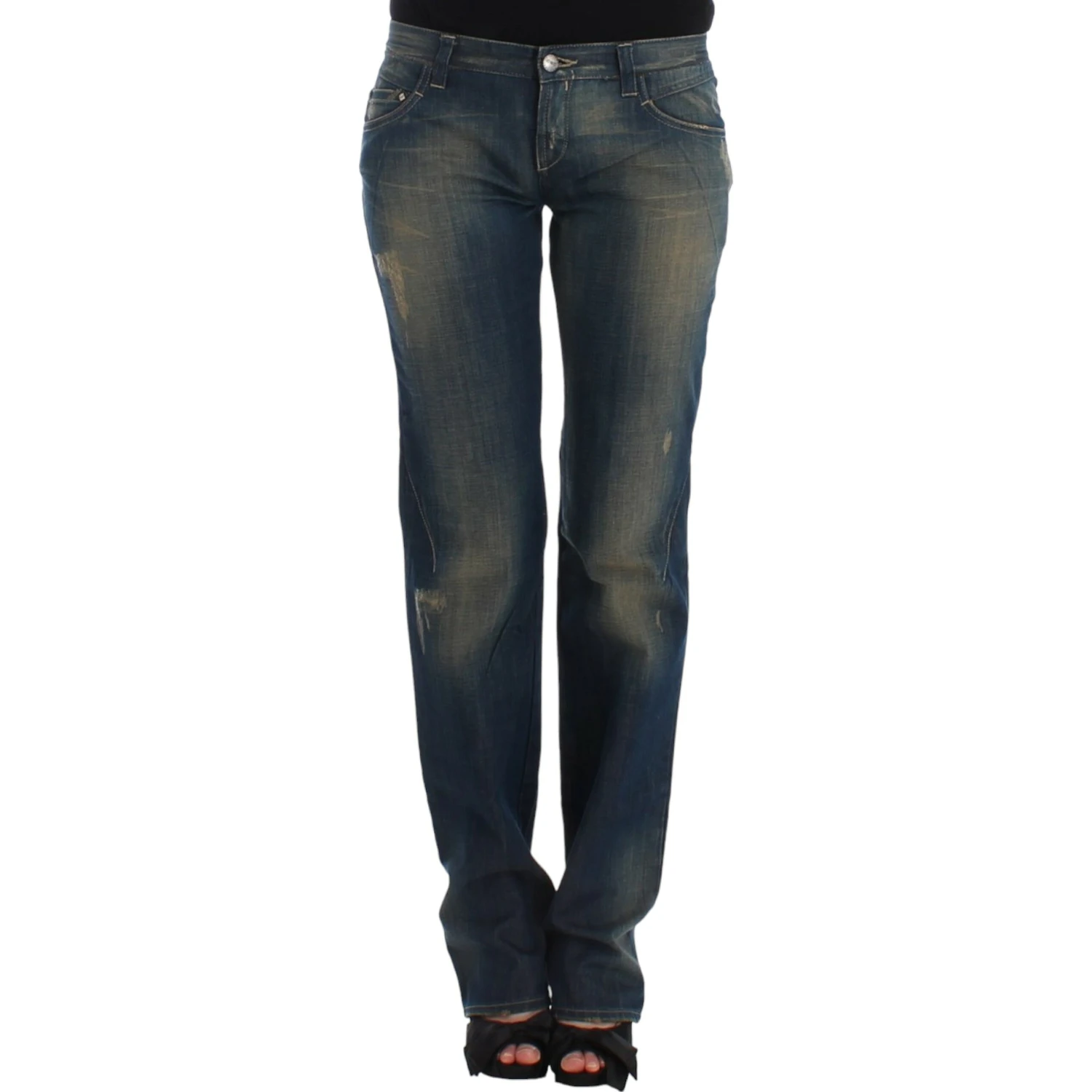 Blue straight leg jeans