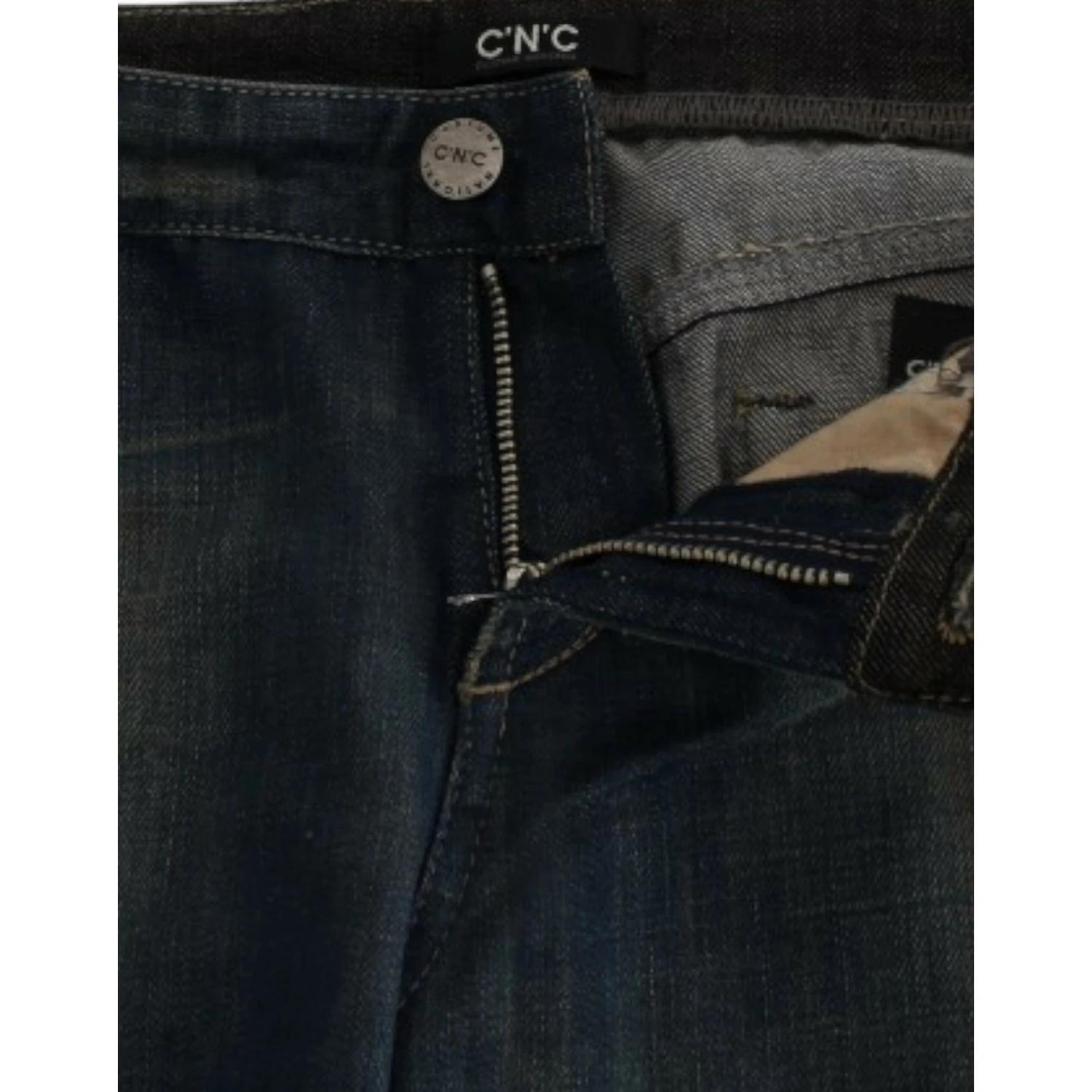 Blue straight leg jeans