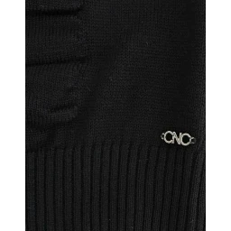 Black V-neck wool sweater