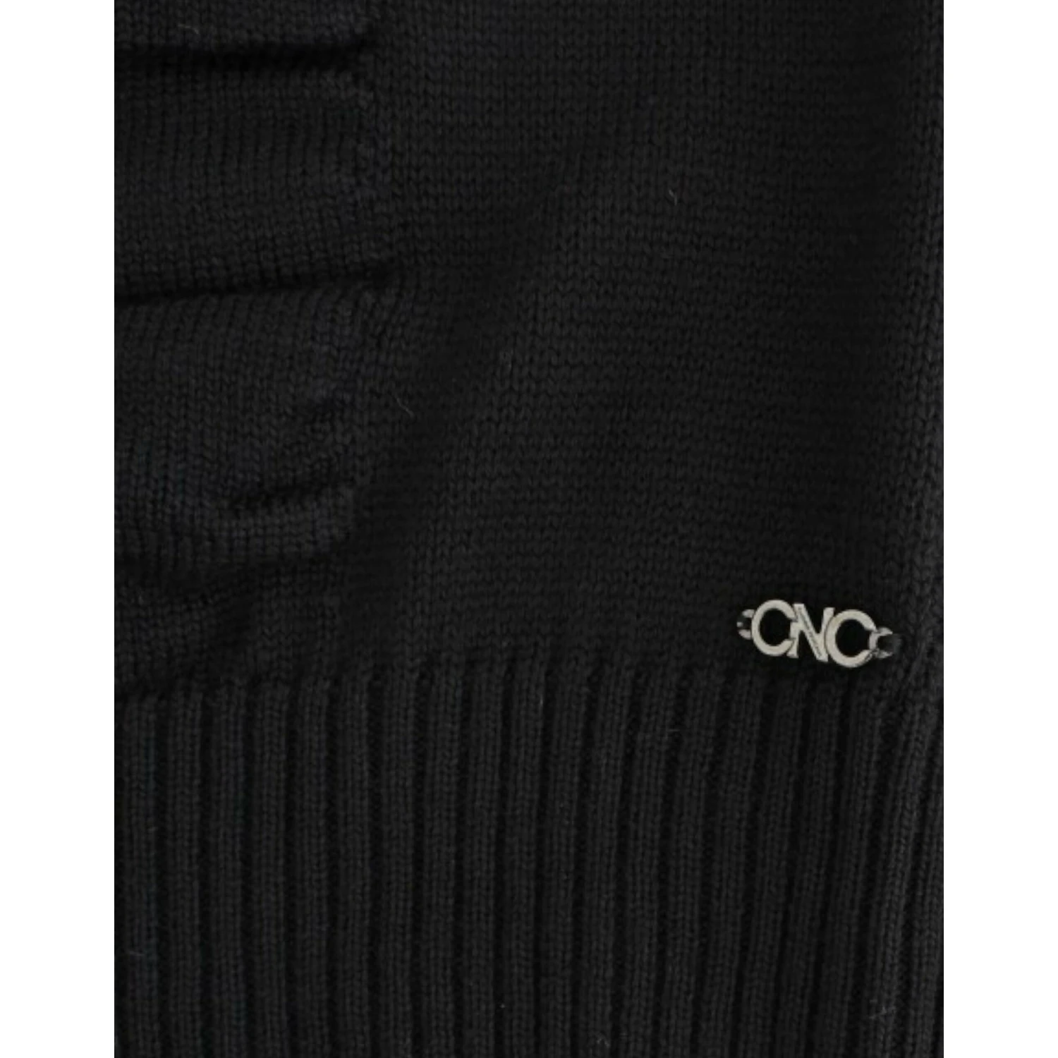 Black V-neck wool sweater