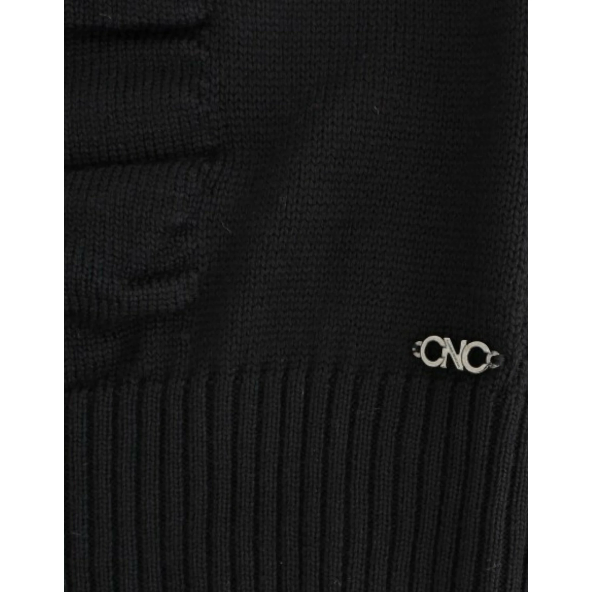 Black V-neck wool sweater