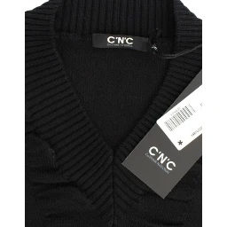 Black V-neck wool sweater