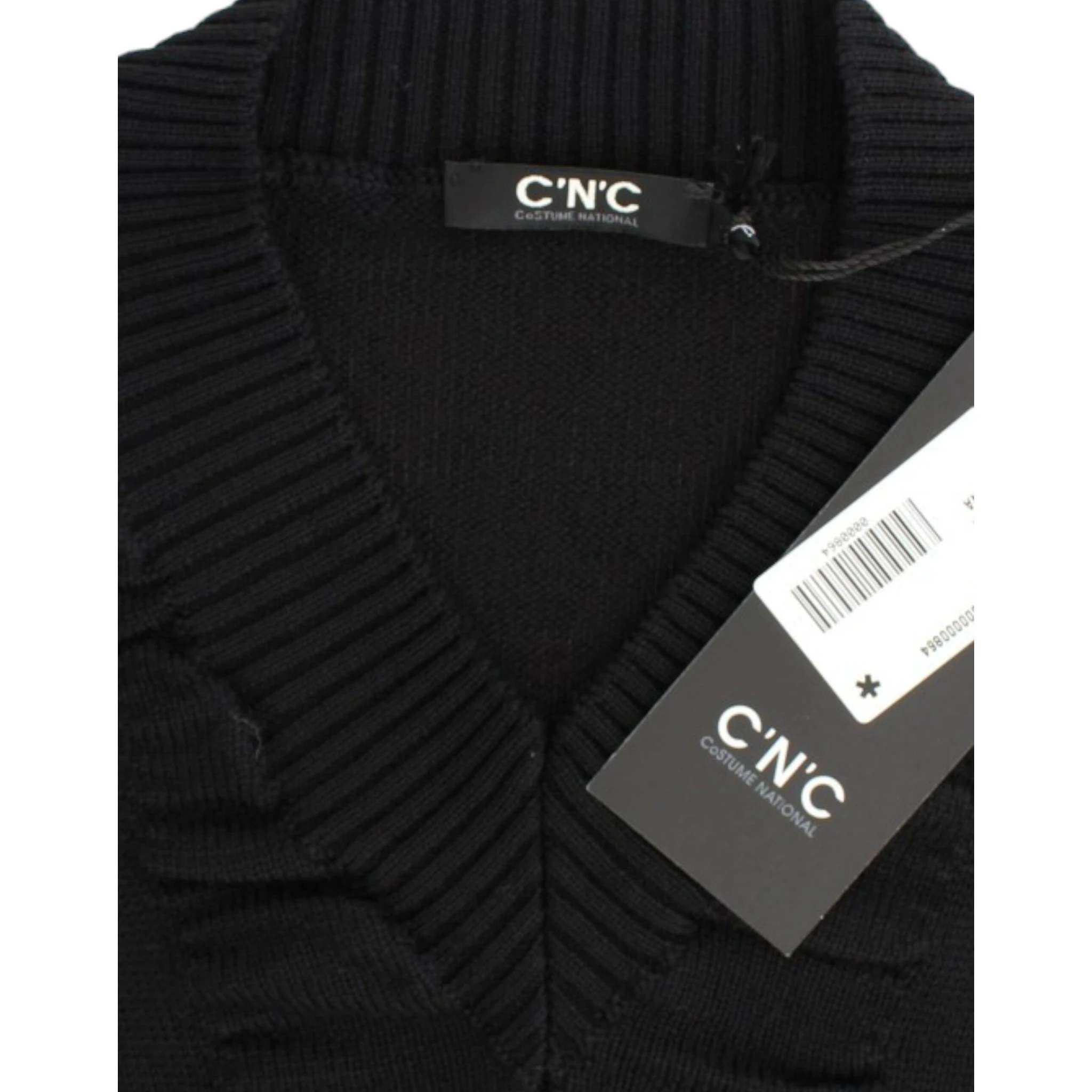 Black V-neck wool sweater