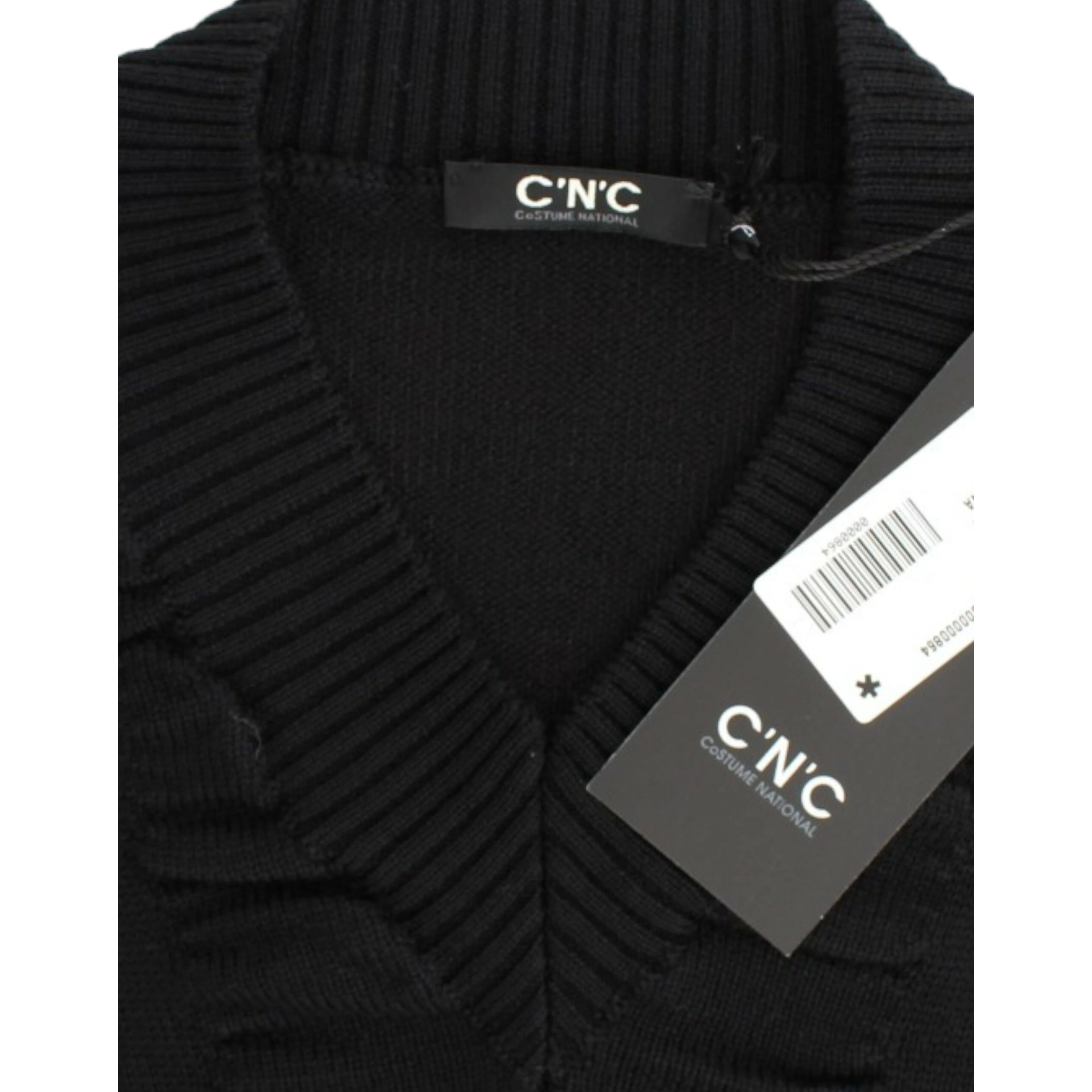 Black V-neck wool sweater
