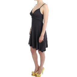 Chic Gray Knee-length Spaghetti Strap Dress