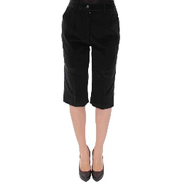 Black cotton shorts pants