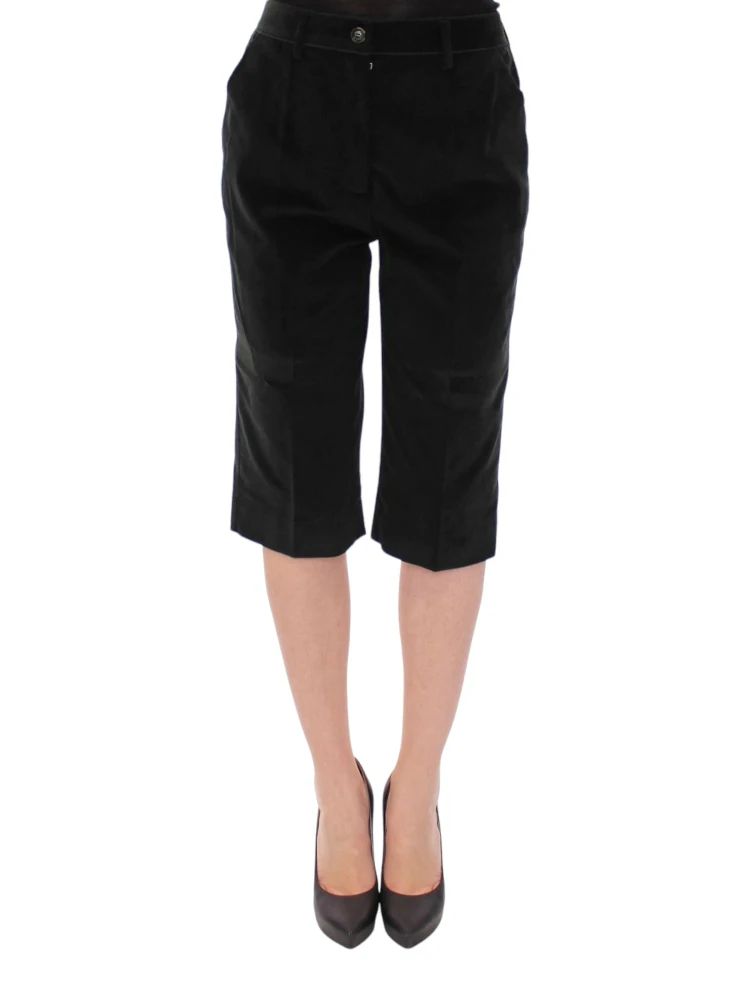 Black cotton shorts pants