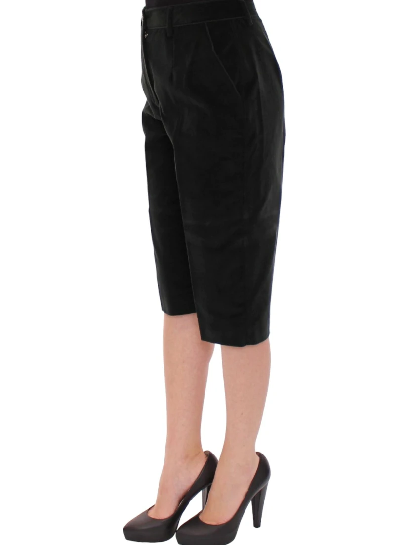 Black cotton shorts pants