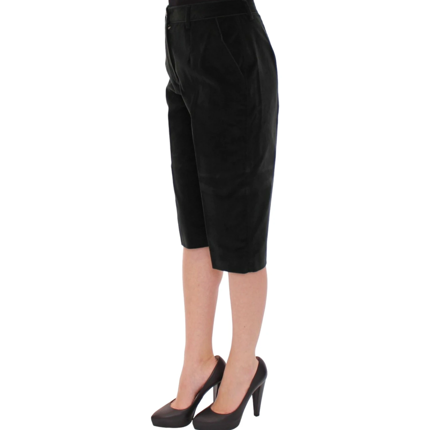 Black cotton shorts pants