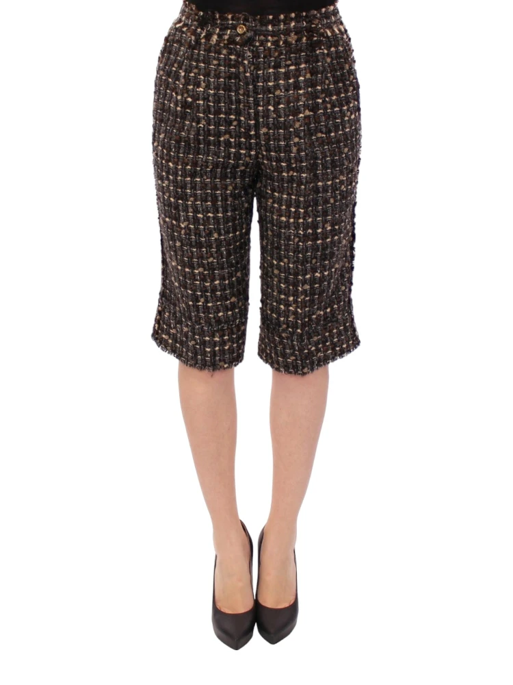 Black Fabric Shorts Pants