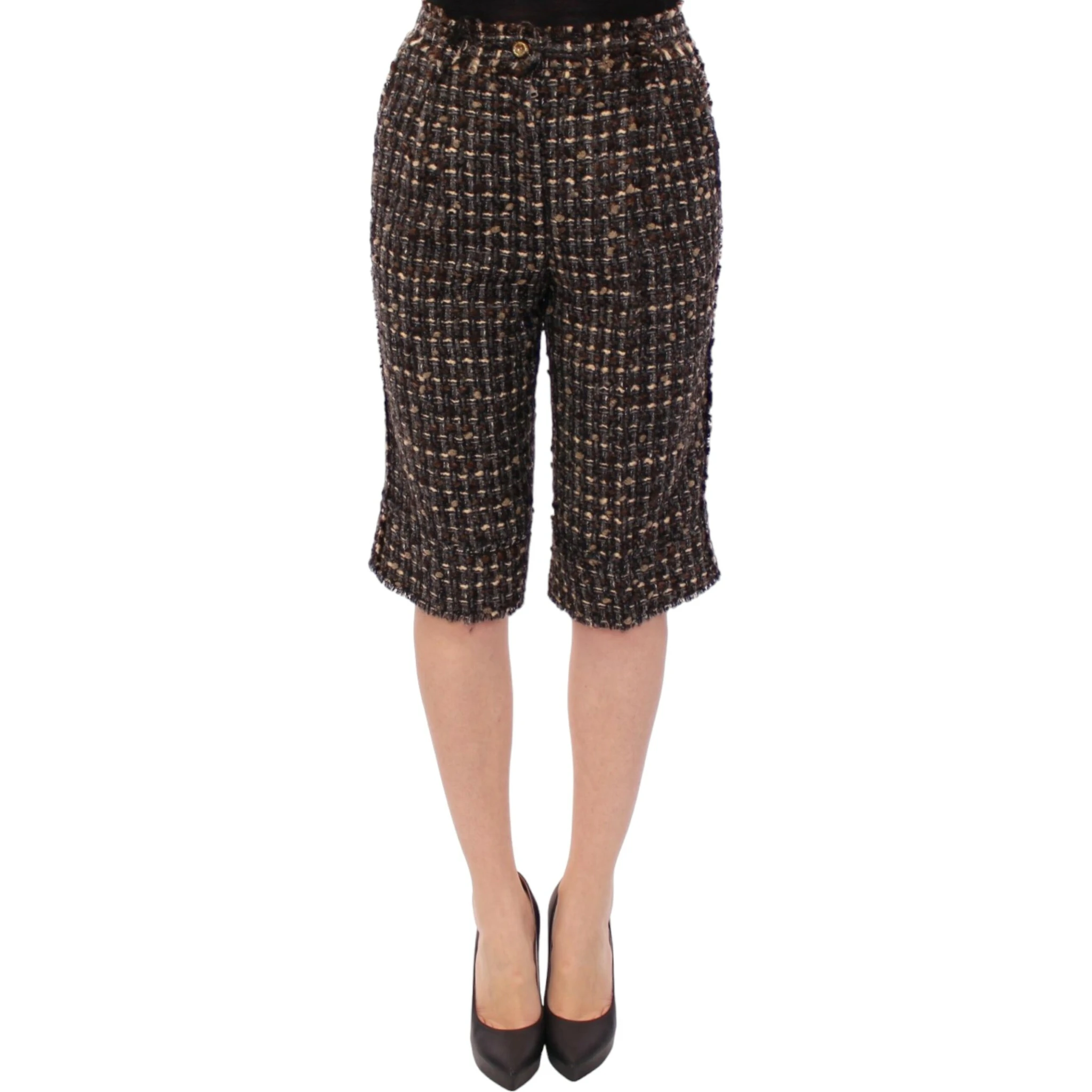 Black Fabric Shorts Pants