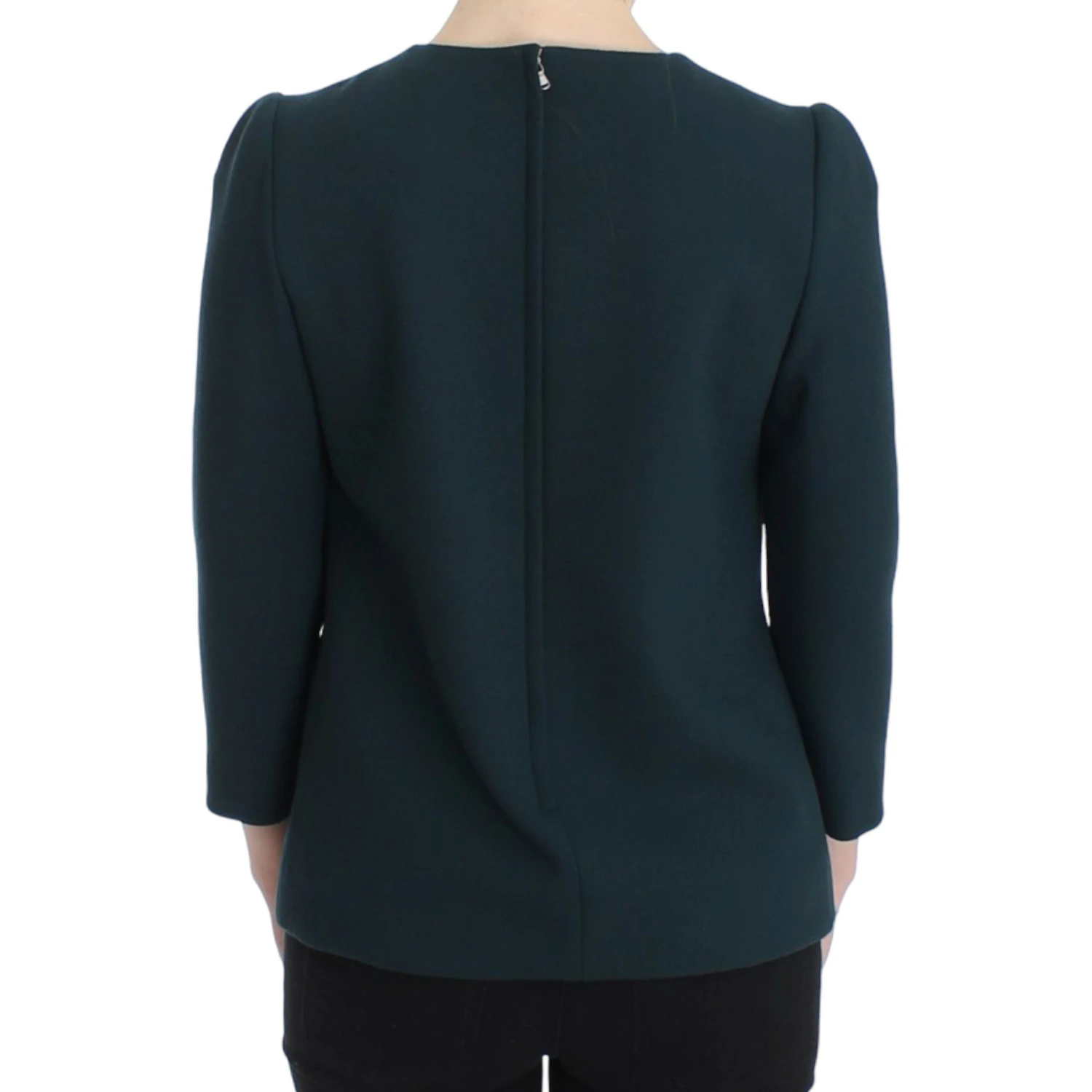 Enchanted Sicily Green Wool Silk Blend Blouse
