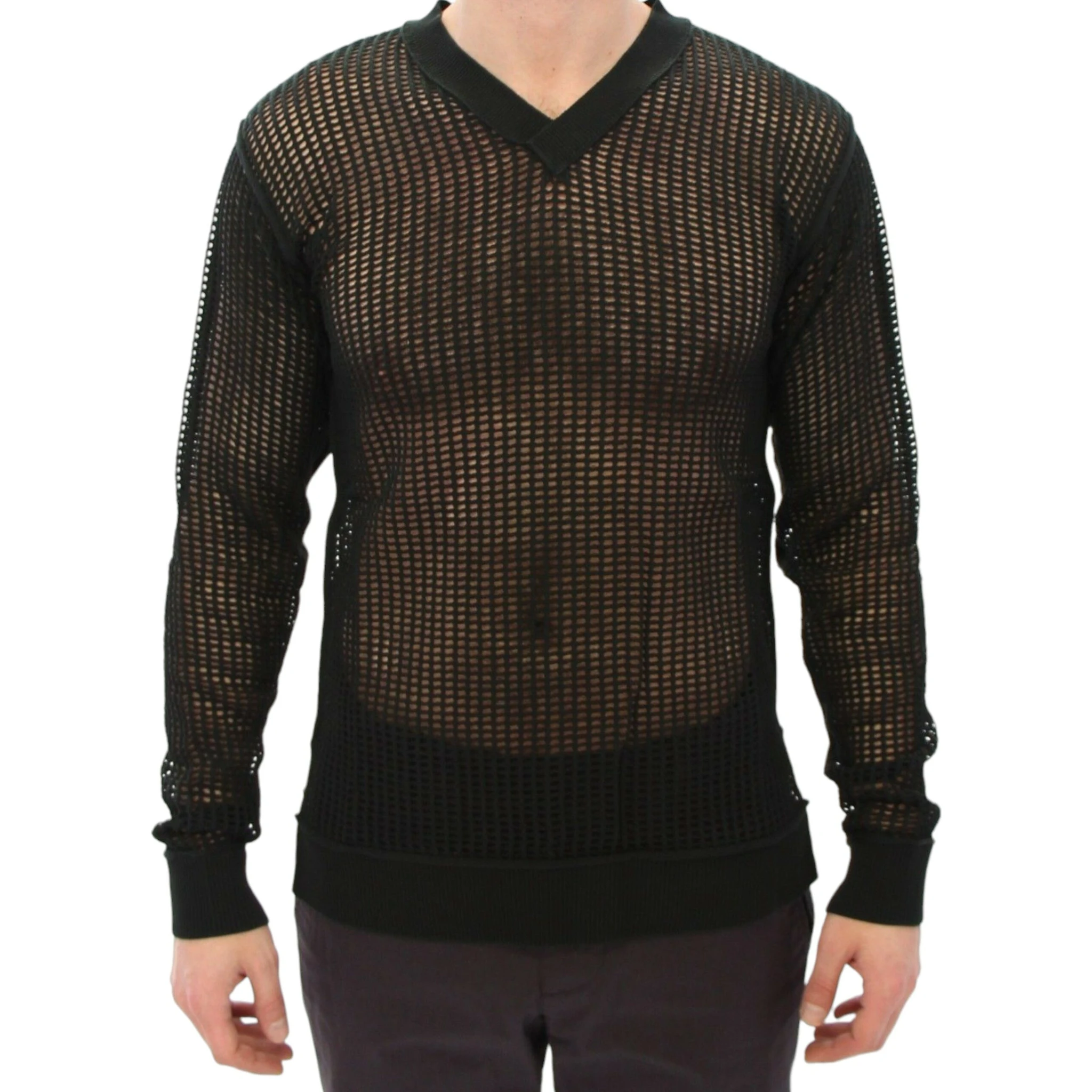 Dark Green Runway Netz Pullover Netted Sweater