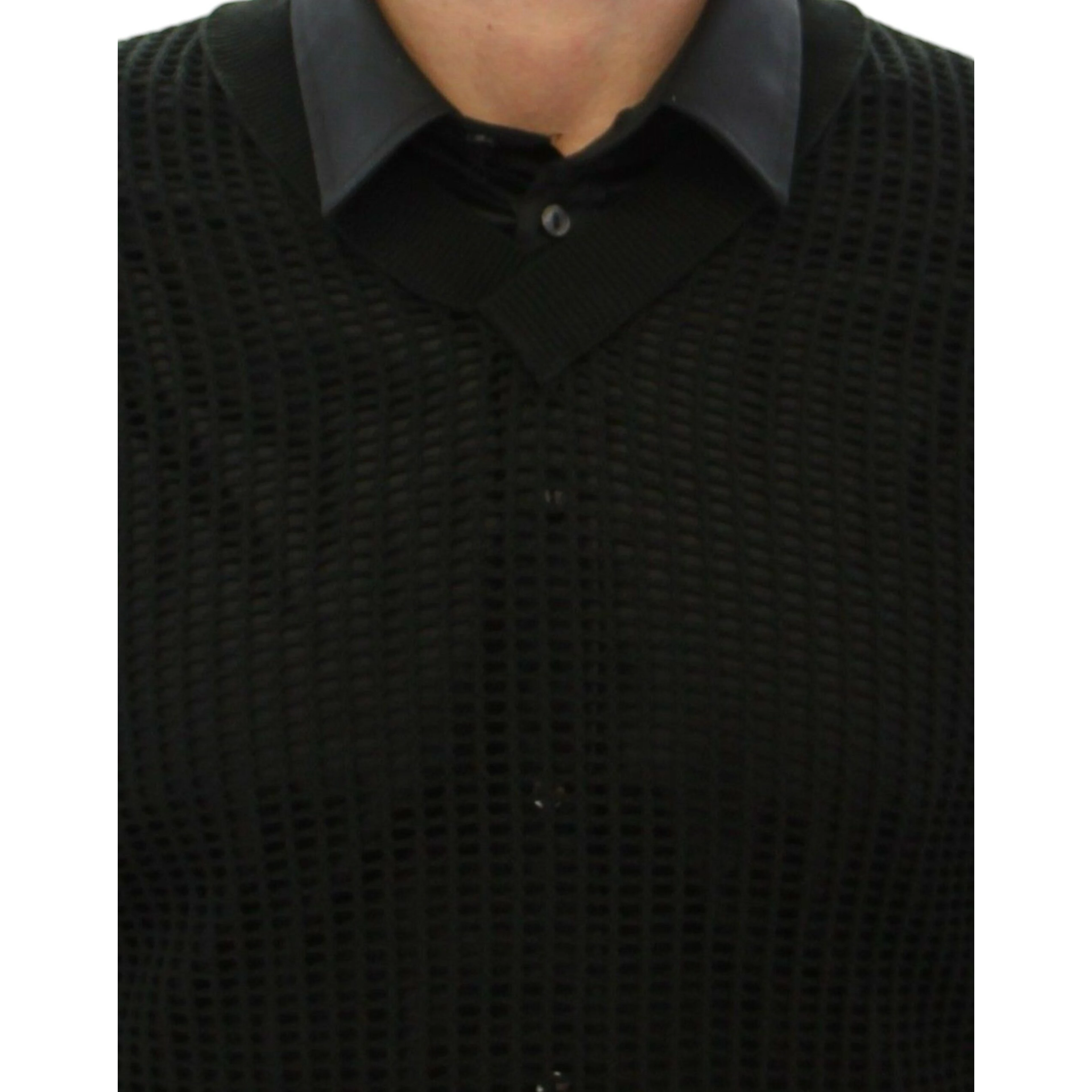 Dark Green Runway Netz Pullover Netted Sweater