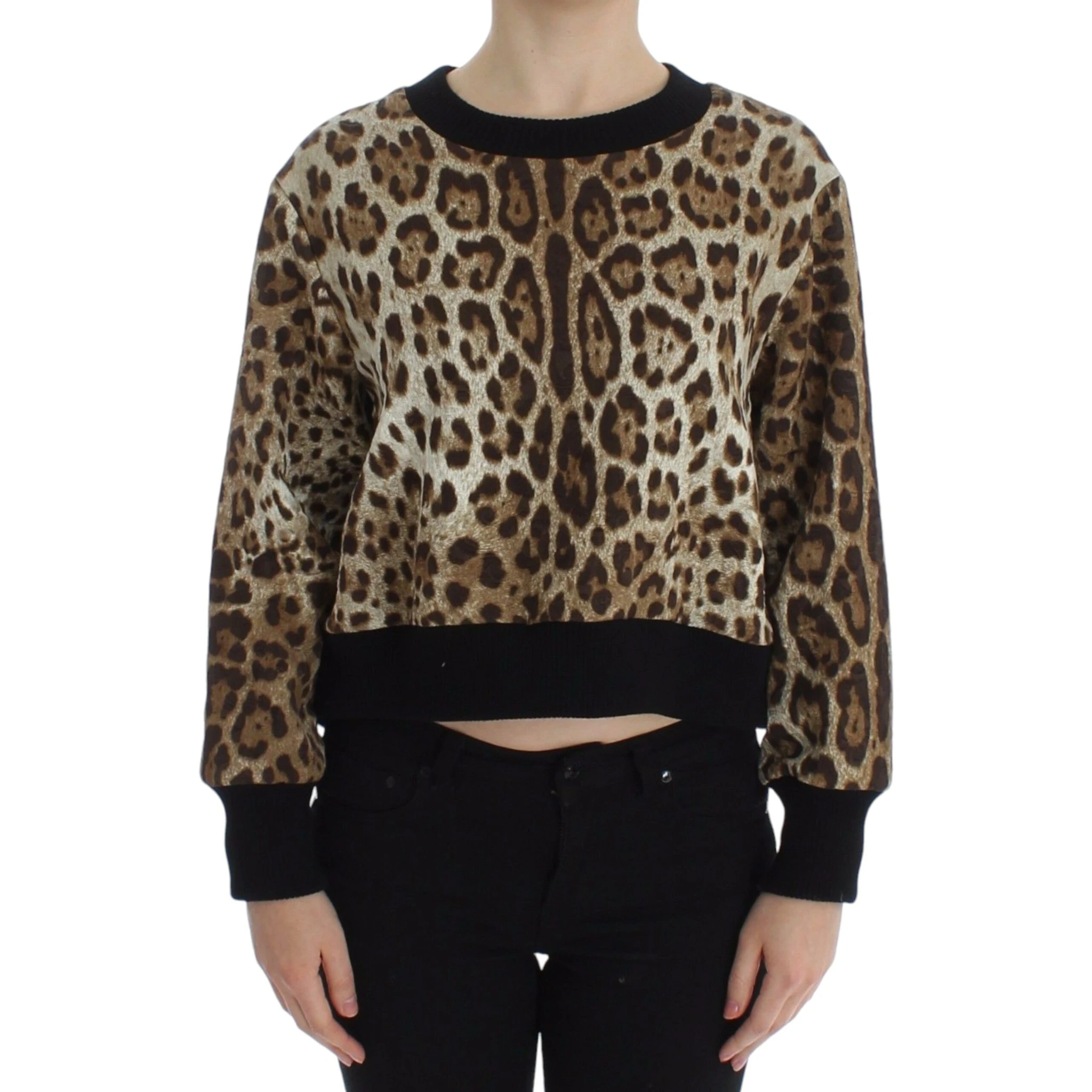 Leopard-print Jumper In Brown