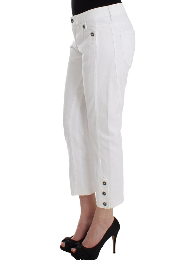 White Cropped Jeans Denim Pants Branded Capri alternative