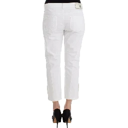 White Cropped Jeans Denim Pants Branded Capri