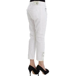White Cropped Jeans Denim Pants Branded Capri