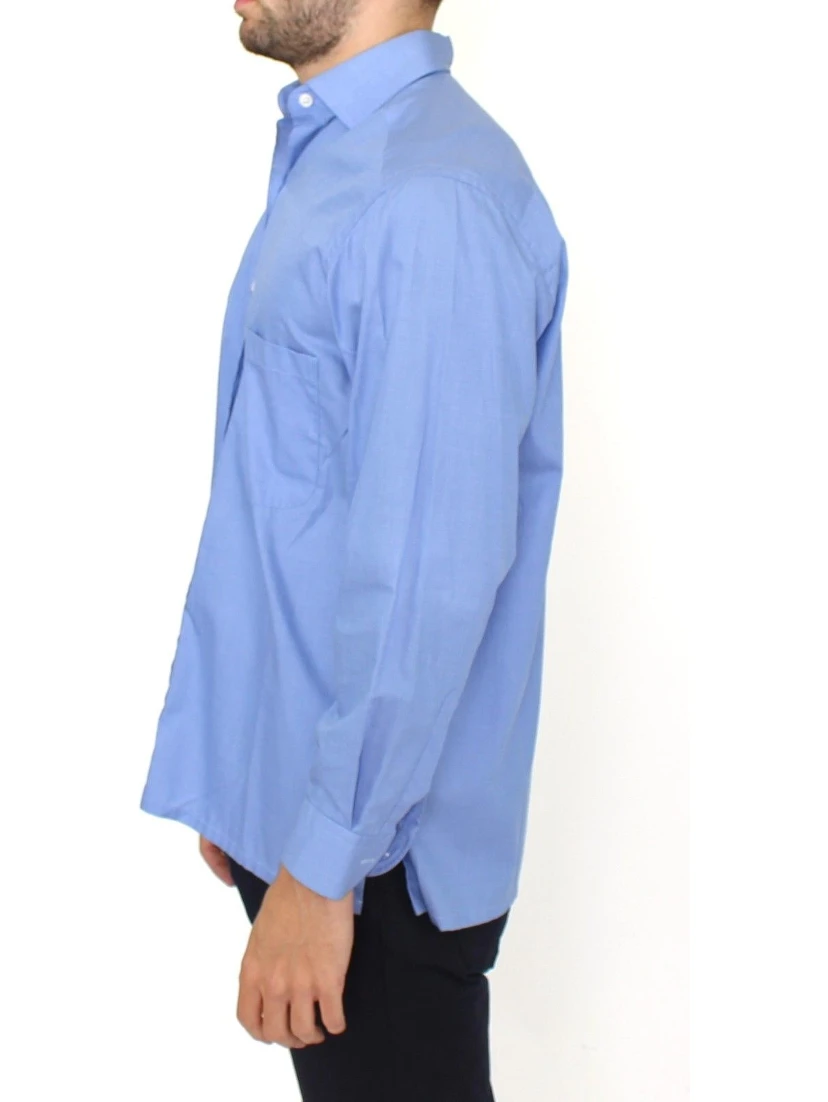 Blue Cotton Dress Classic Fit Shirt