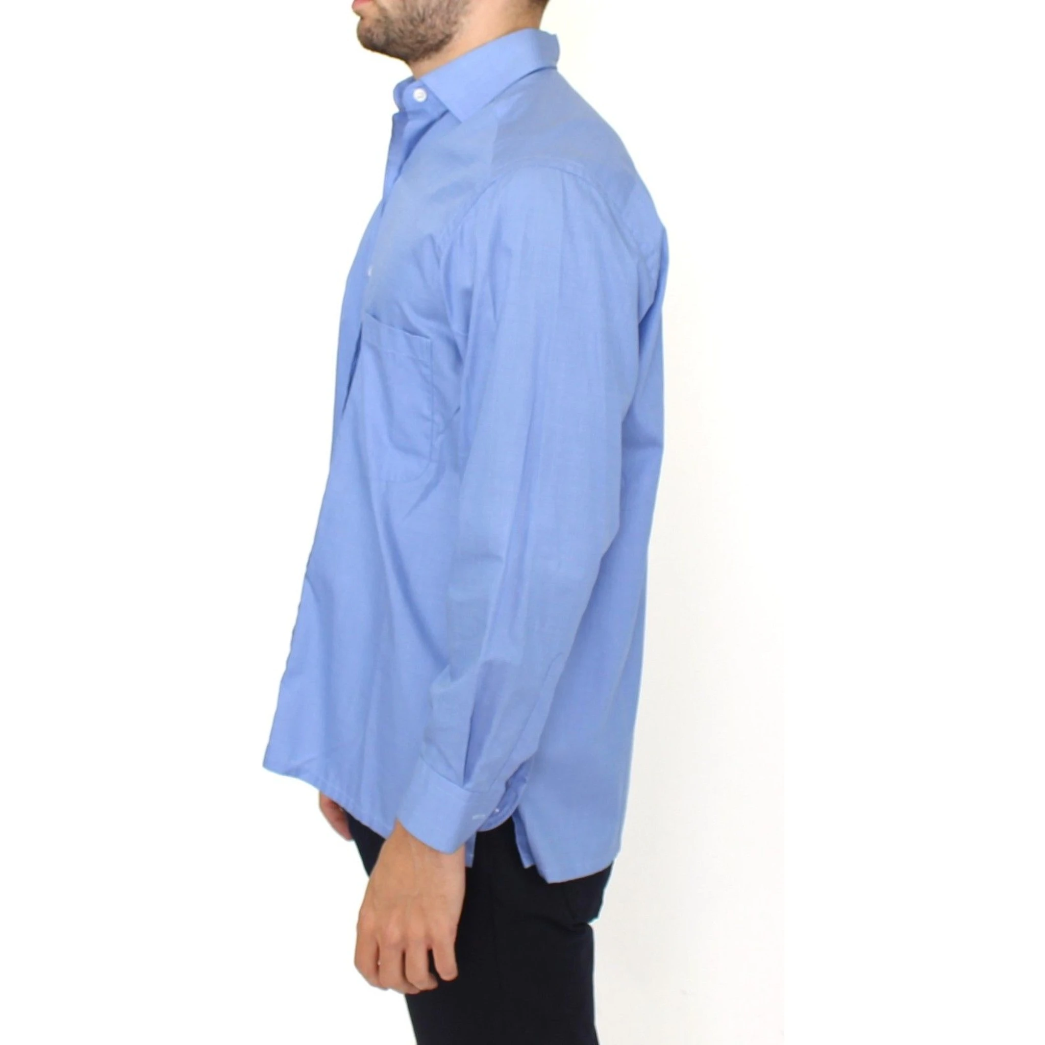 Blue Cotton Dress Classic Fit Shirt