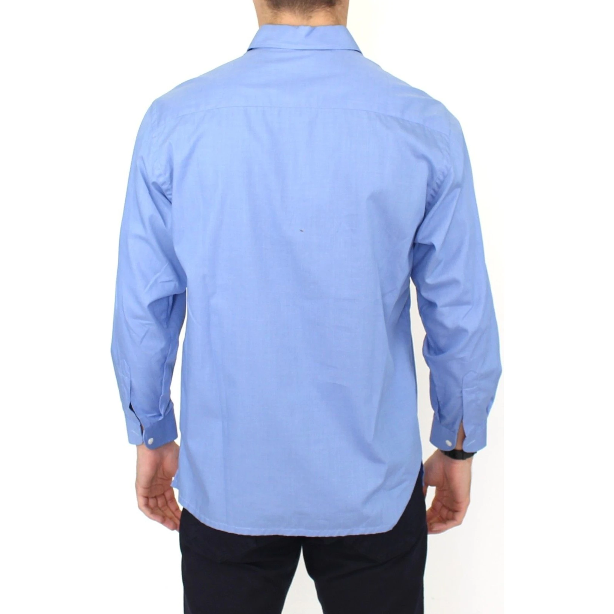Blue Cotton Dress Classic Fit Shirt