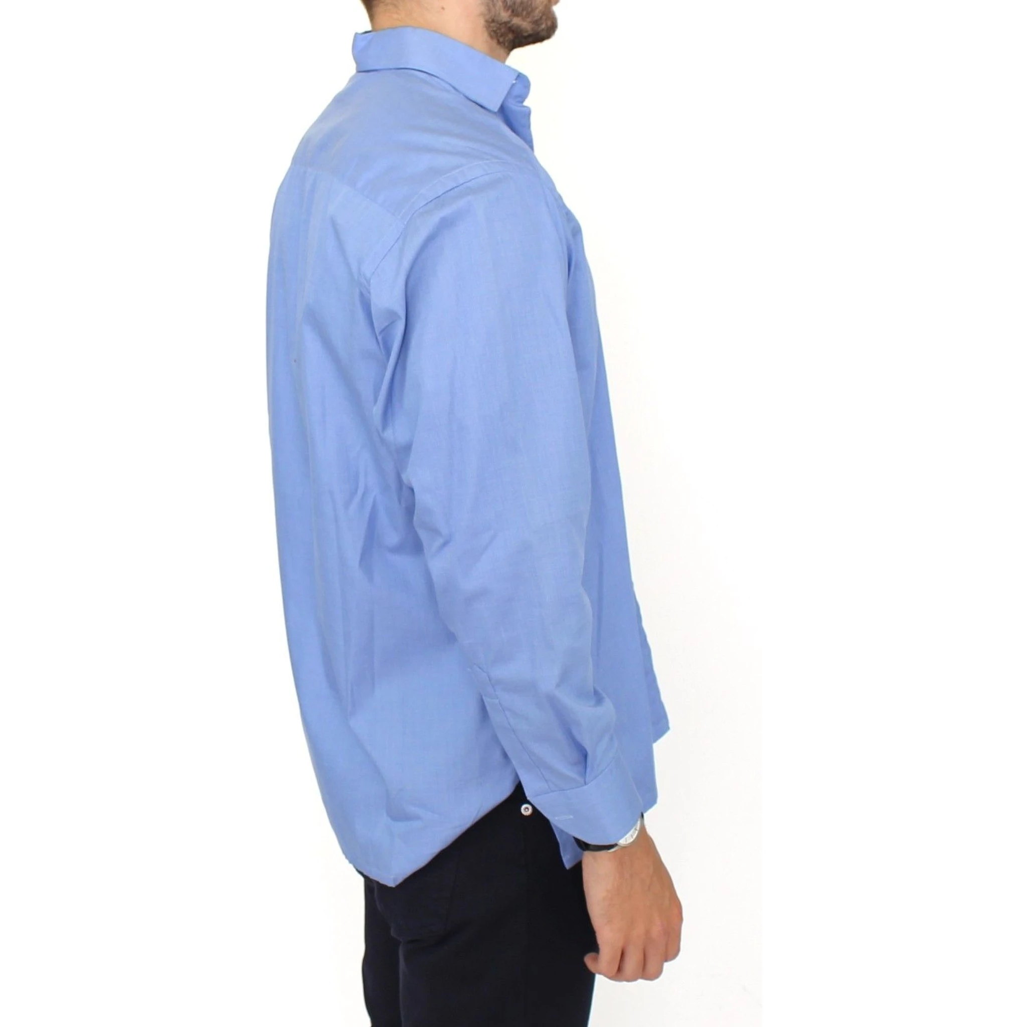 Blue Cotton Dress Classic Fit Shirt