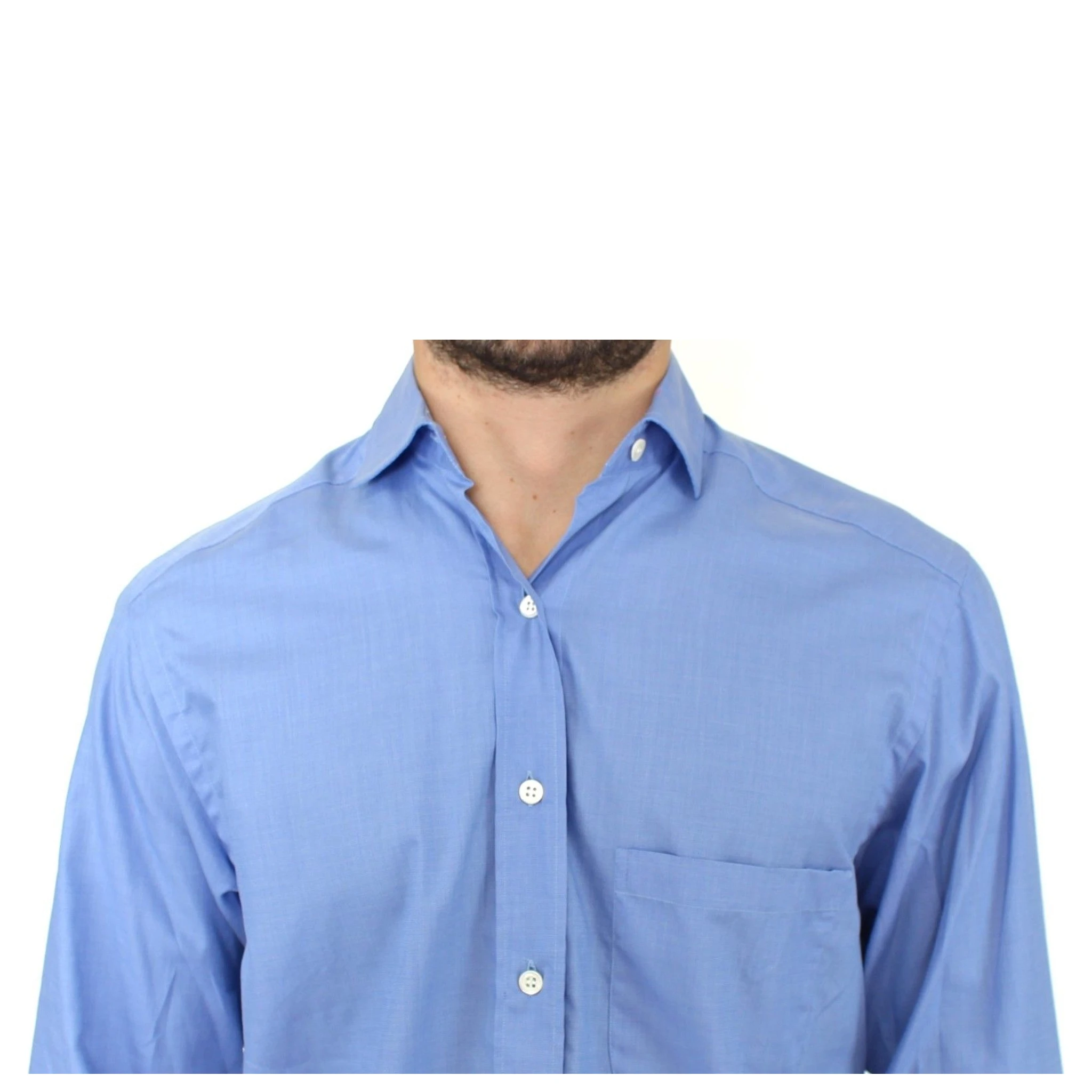 Blue Cotton Dress Classic Fit Shirt