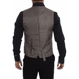 Beige Cotton Stretch Dress Vest Blazer