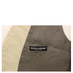 Beige Cotton Stretch Dress Vest Blazer