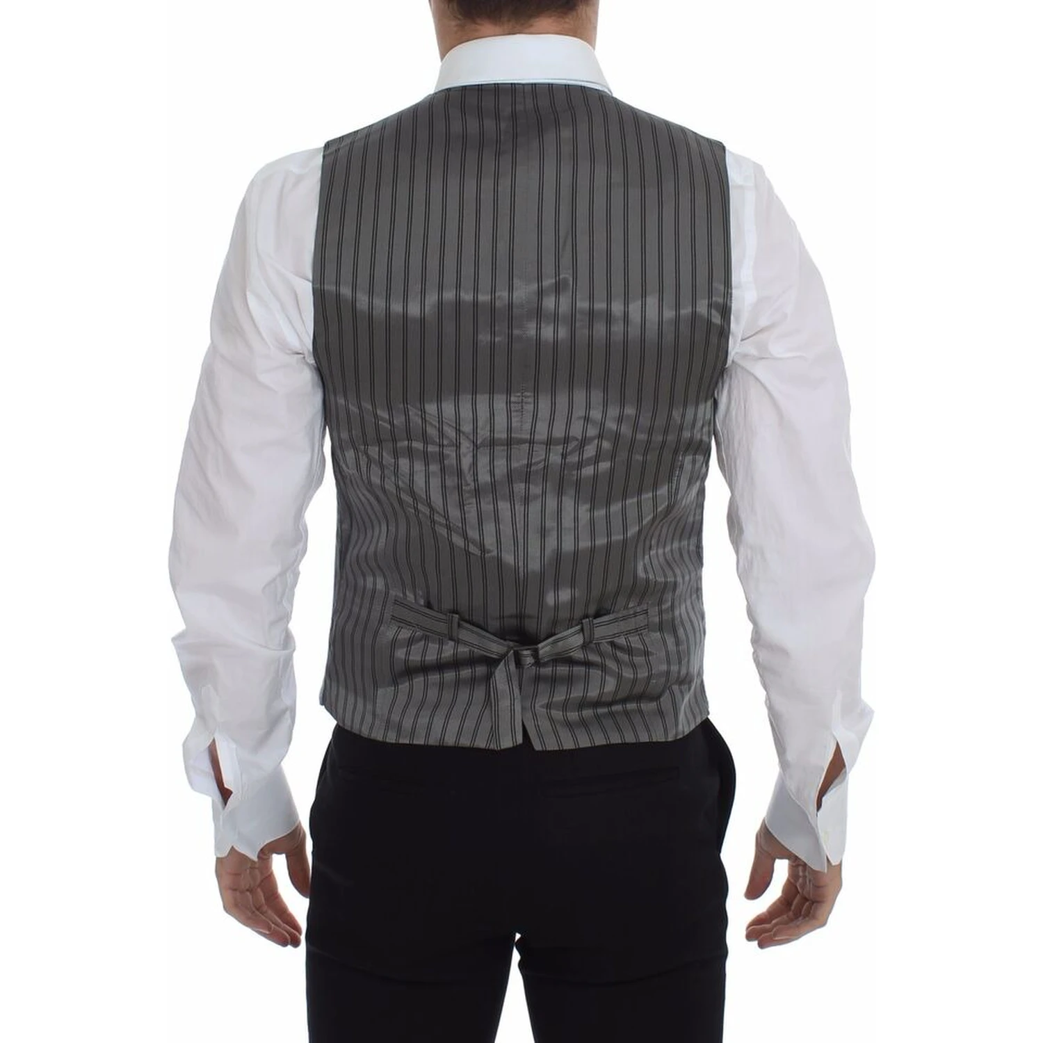 Gray Cotton Stretch Dress Vest Blazer