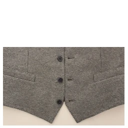 Gray Cotton Stretch Dress Vest Blazer