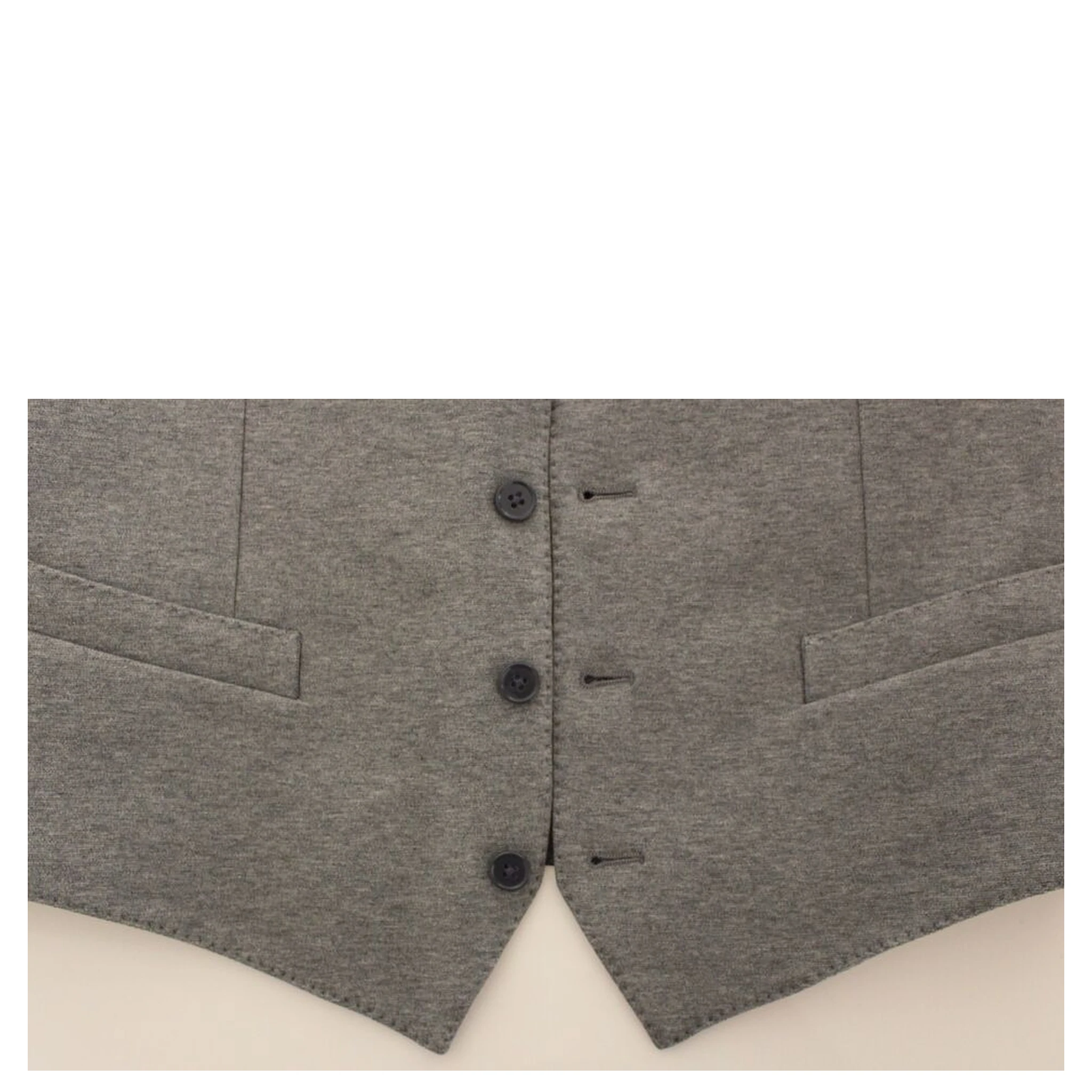 Gray Cotton Stretch Dress Vest Blazer