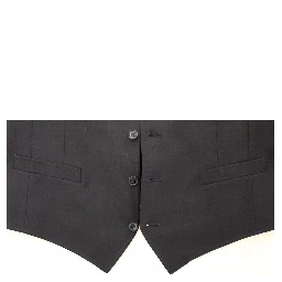 Blue Cotton Stretch Dress Vest Blazer